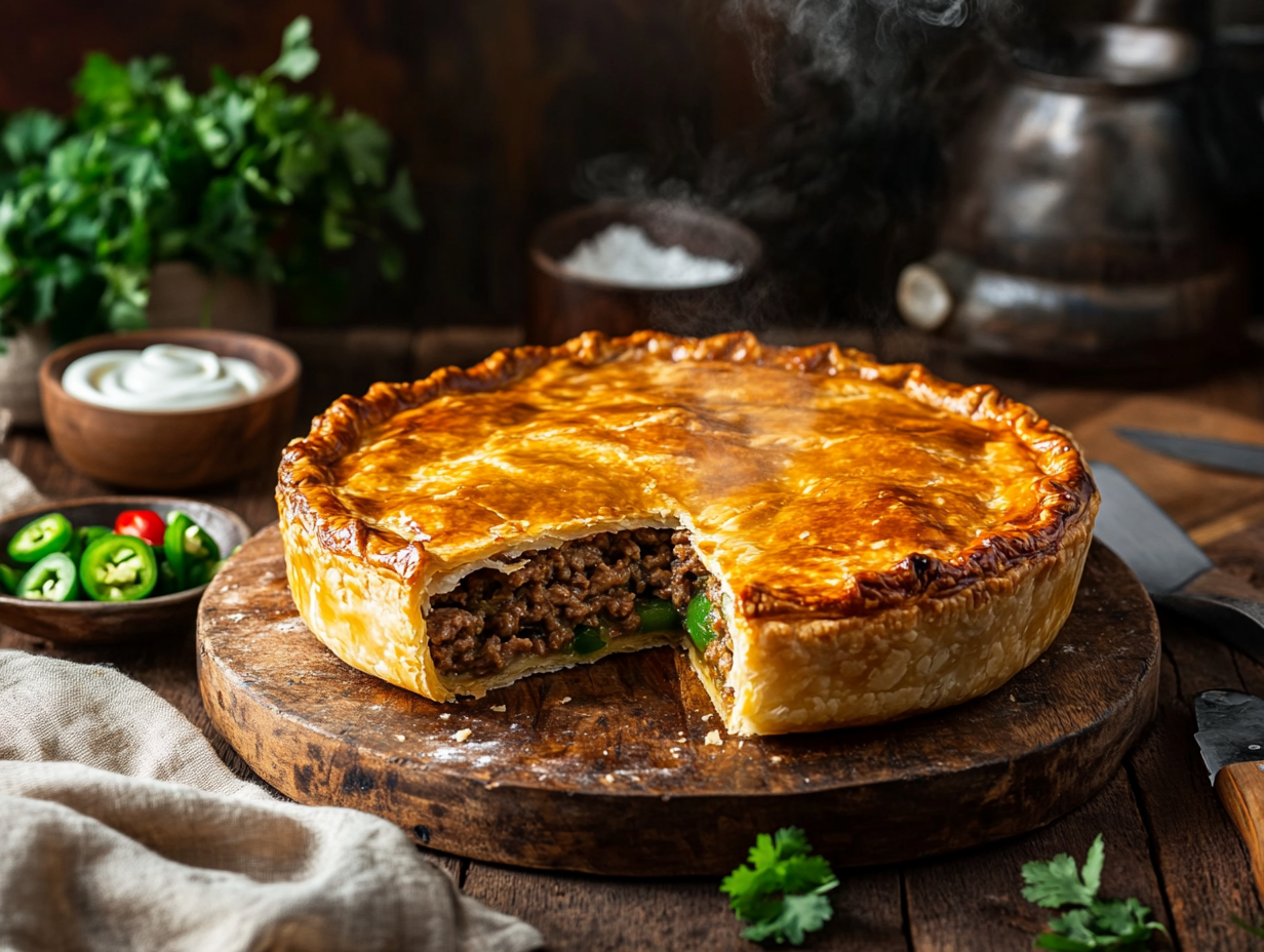 Colombian Minced Beef Sobrebarriga Pie