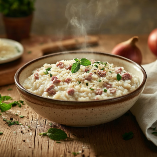 Lamb Mince And Mint Risotto