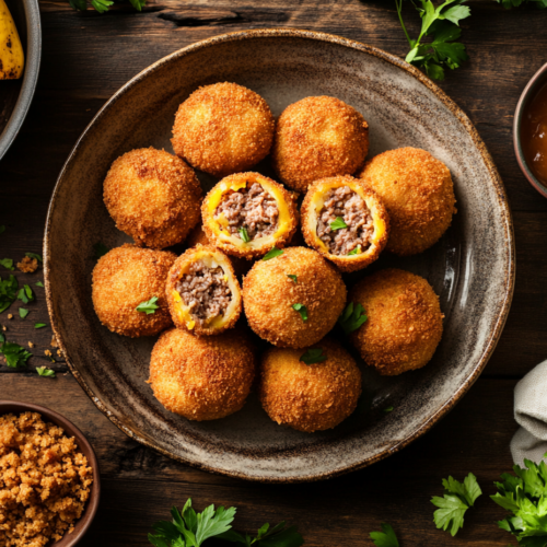 Minced Beef And Plantain Bolinho De Carne
