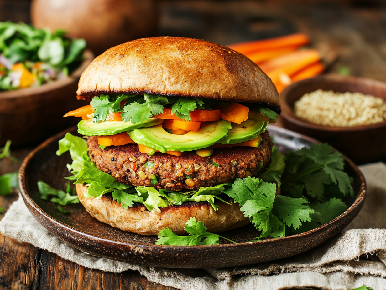 Peruvian Quinoa Veggie Burger