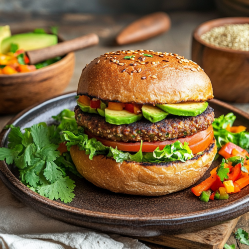 Peruvian Quinoa Veggie Burger