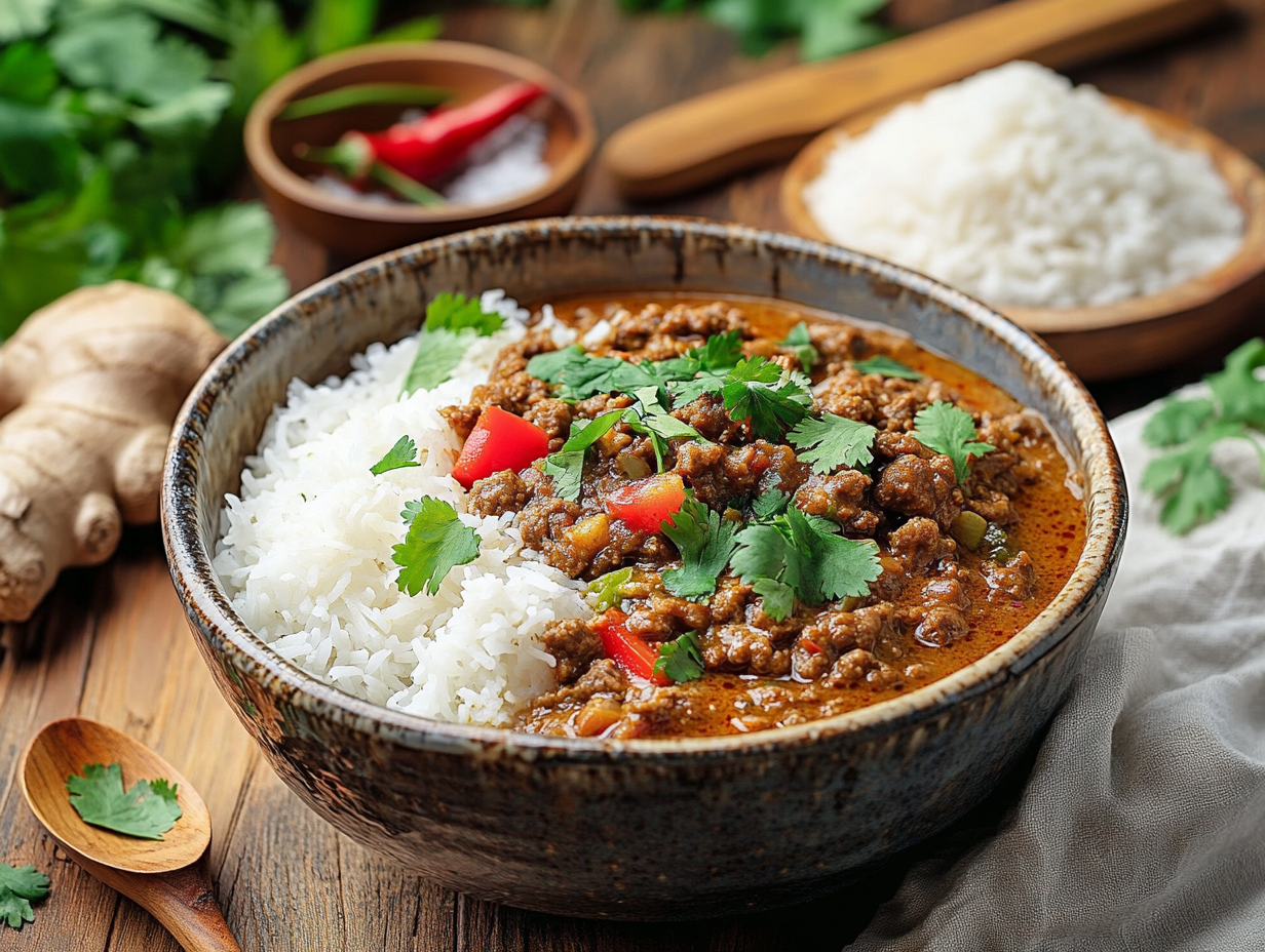 Coconut Beef Mince Curry