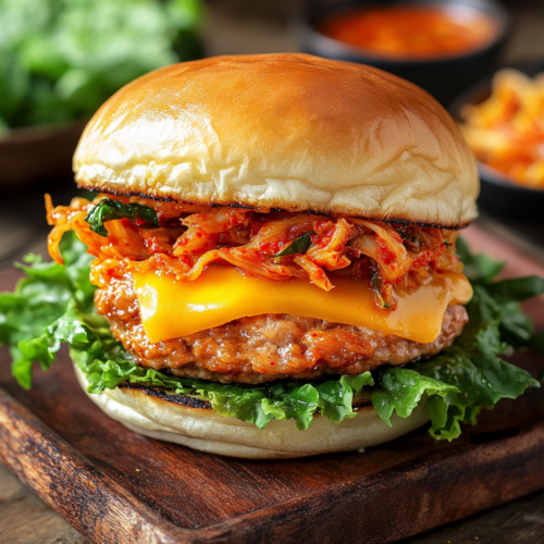 Korean Spicy Dak Galbi Burger