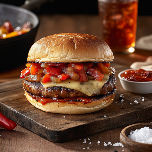 Sausage And Peppers Burger