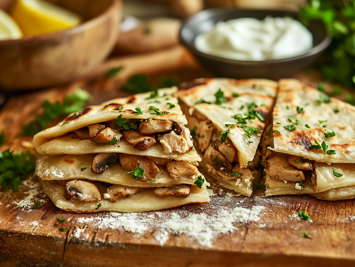 Chicken And Mushroom Gozleme