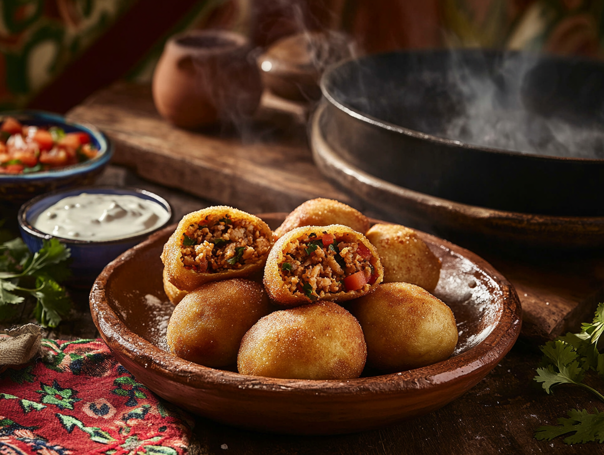 Minced Chicken and Potato Papas Rellenas