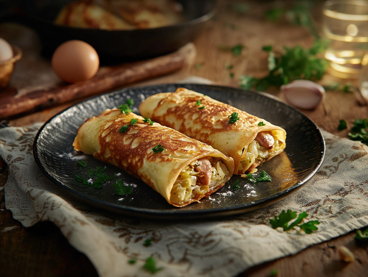 Minced Rabbit and Cabbage Palatschinken
